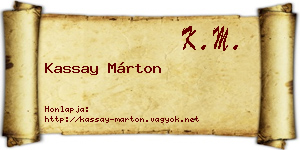 Kassay Márton névjegykártya