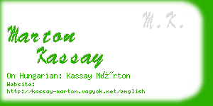 marton kassay business card